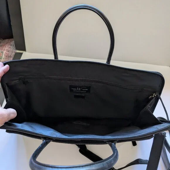 Beautiful Vintage Wilson's Black Leather Laptop Bag in great condition - Picture 8 of 16